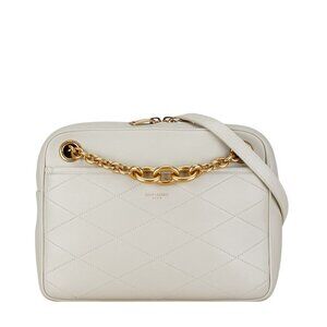 SAINT LAURENT Gray Leather Shoulder Bag